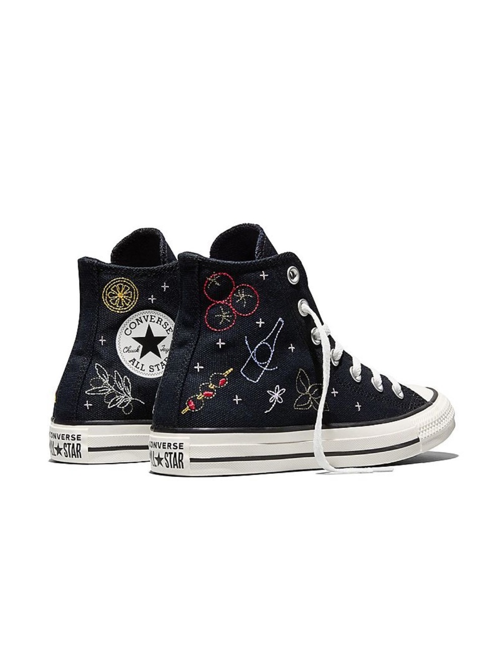 Converse Chuck Taylor All Star Black Embroidered High Top Lace-Up Women 8.5 NEW - Picture 3 of 16